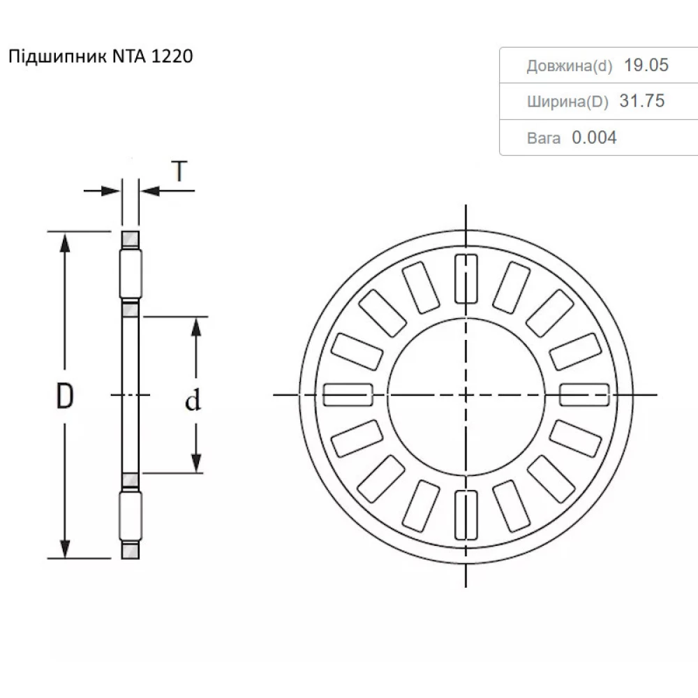 Подшипник игольчатый 324105R91 Case аналог NTA 1220 KOYO
