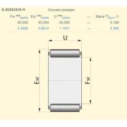 Подшипник 235591A1 CASE аналог K85X93X30H KOYO