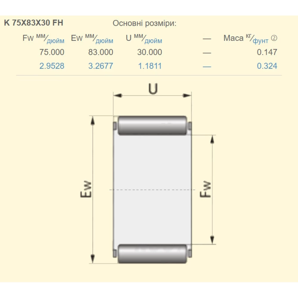 Подшипник 235594A1 CASE аналог K 75X83X30 FH KOYO