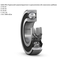 Подшипник 1109070 Massey Ferguson аналог 6209C3 (з тепловим зазором) SKF