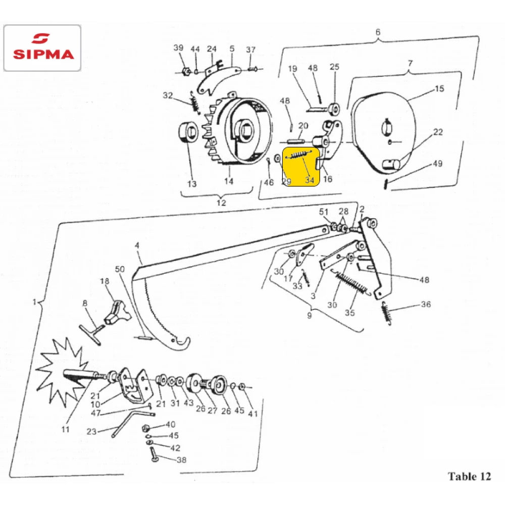 Пружина приводу голок Sipma 089-000976-4.716