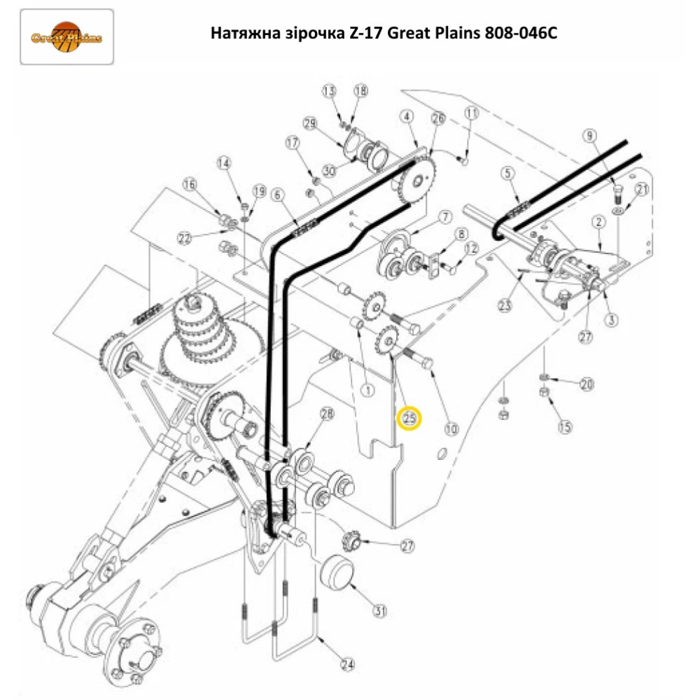 Зірочка натяжна Z-17 Great Plains, 808-046C