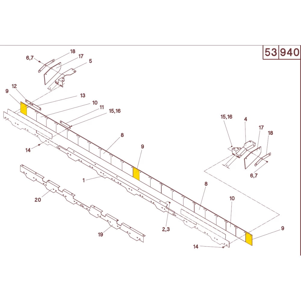 Захисна гумова пластина ножа фрези 160 мм Geringhoff 511361