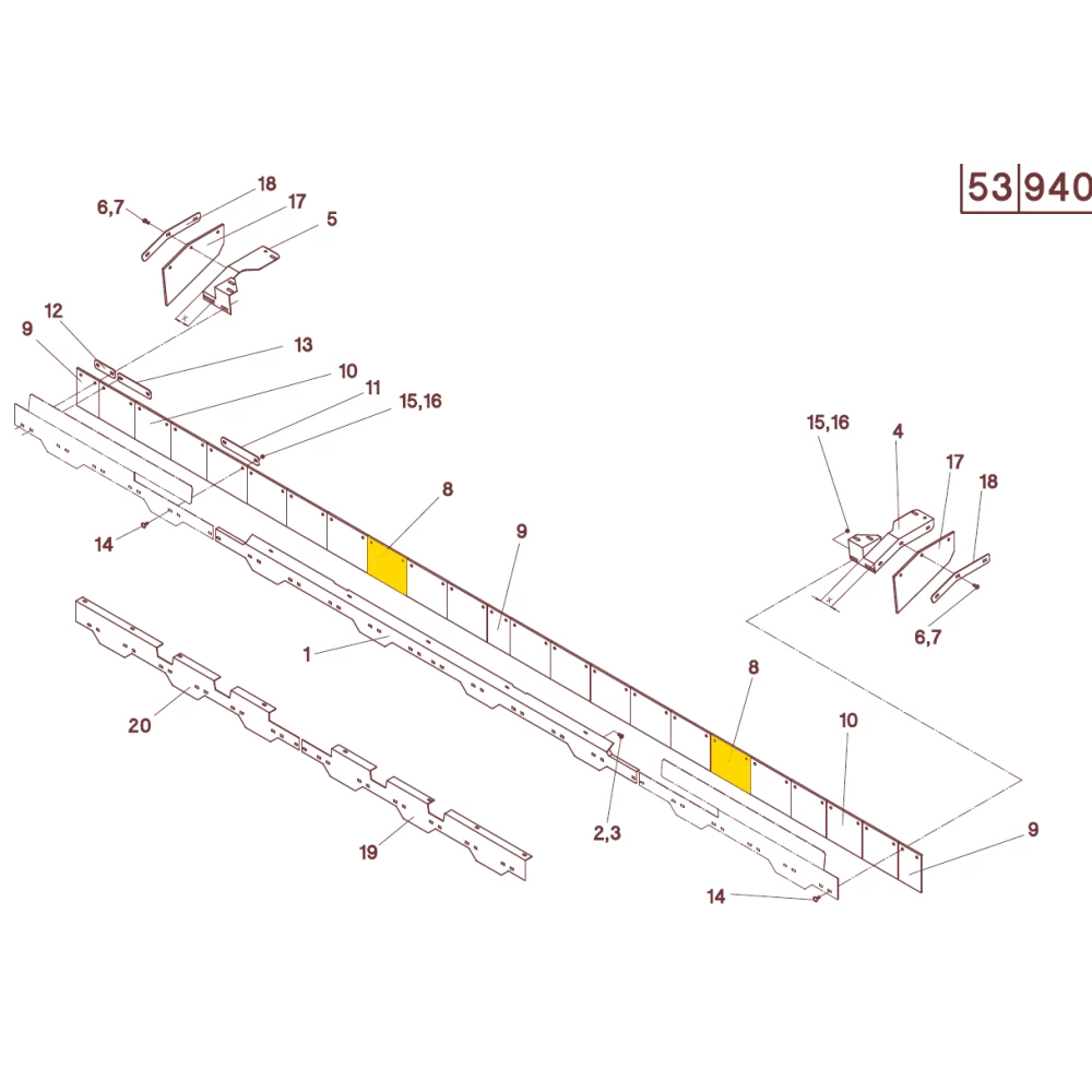 Захисна гумова пластина ножа фрези 280 мм Geringhoff 511360