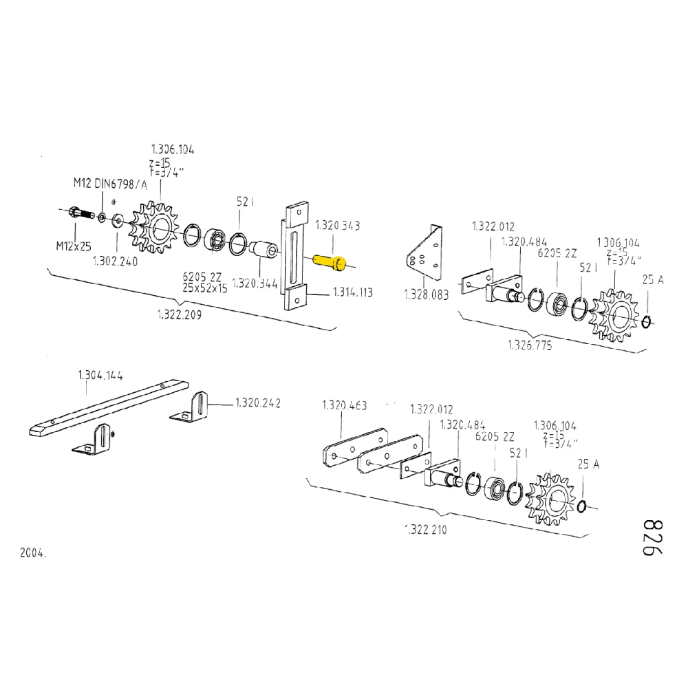 Болт осьовий 1.320.343 OROS