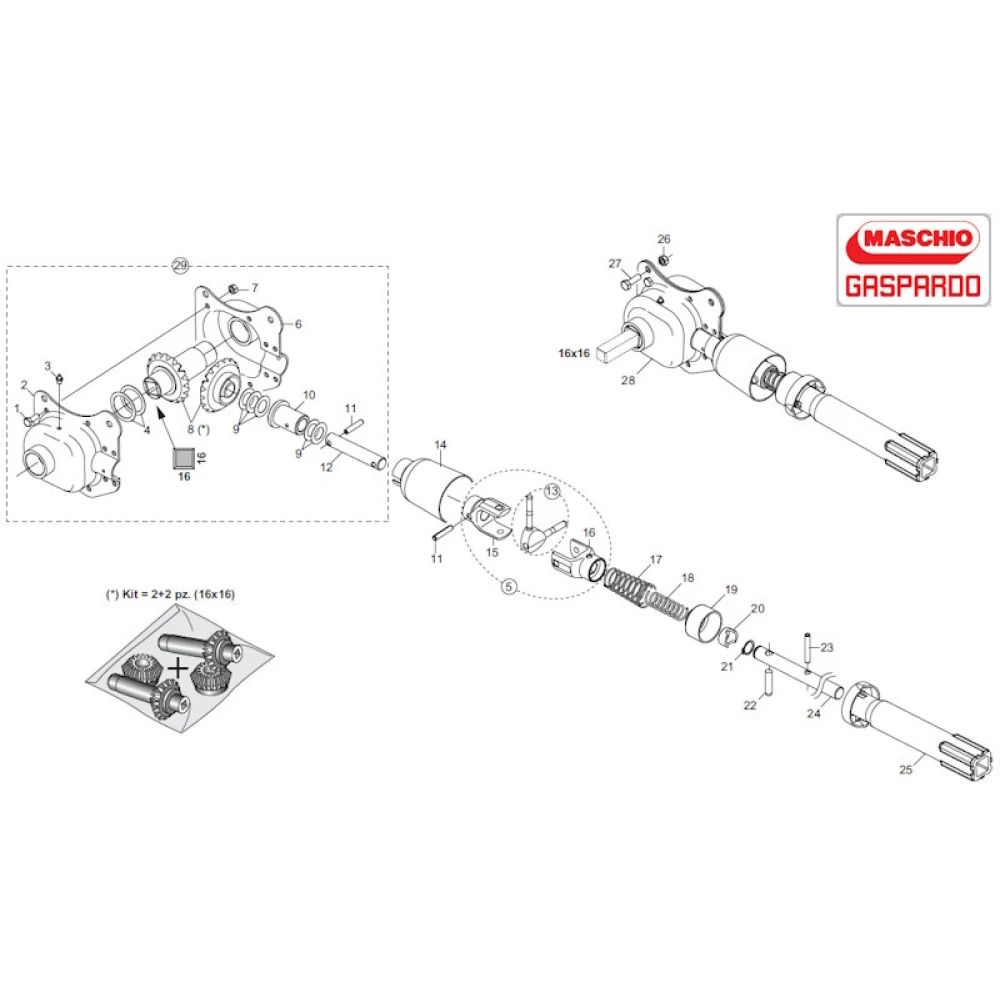 Комплект шестерен z-18 G22270389 Gaspardo